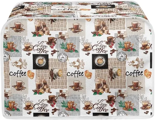 Miniatura 10 de chaqlin Cubierta para tostadora con estampado de chocolate, 2 rebanadas, resistente a las manchas, cubierta para horno de pan de diseño divertido