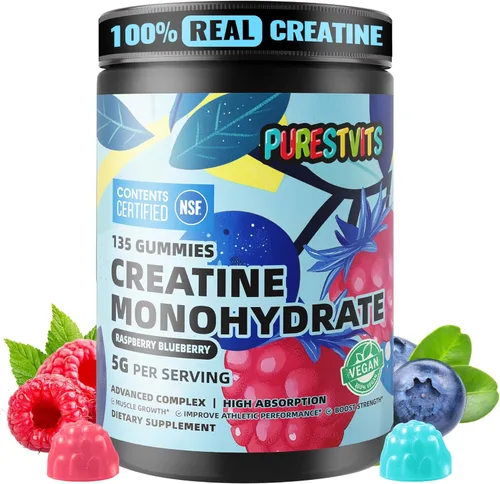 Gomitas de creatina certificada por NSF 0.18 oz – Gomitas de monohidrato de creatina – Energía preentrenamiento y apoyo del crecimiento muscular