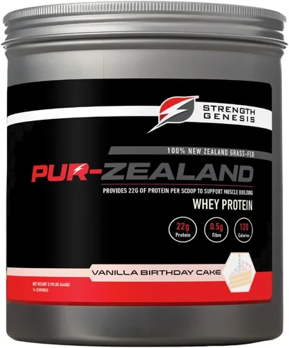 Pur Zealander Proteína de suero alimentada con pasto (vainilla)