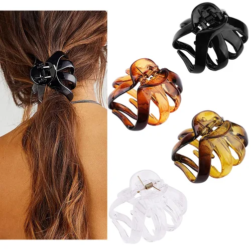 Miniatura 9 de COCIDE 4 pinzas para el cabello para mujer, clip de pulpo grande de acrílico, antideslizante, garra de araña grande para niñas, agarre fuerte, clip