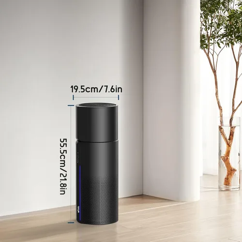 Miniatura 8 de Afloia Purificador de aire y humidificador 2 en 1, filtración silenciosa de 3 etapas para alergias de mascotas y humo, apagado automático, luz LED