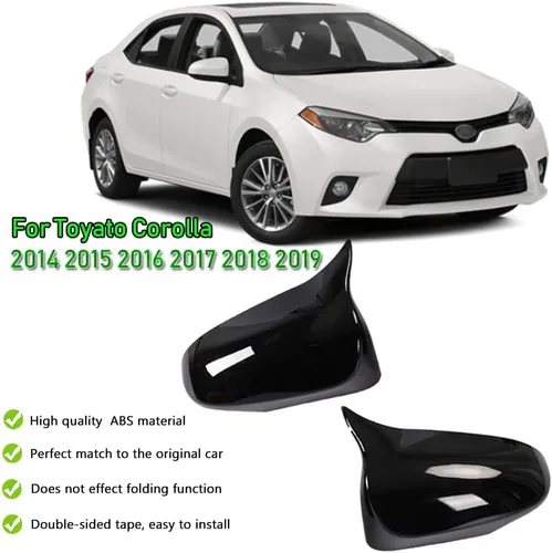 Miniatura 2 de Estilo de Coche ABS Puerta Cuerno de Buey Espejo Retrovisor Carcasa Cubierta Tapas Moldura Accesorios de Decoración Exterior Para Toyota Corolla