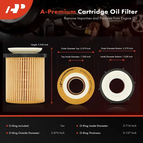 Miniatura 2 de A-Premium Filtro de aceite de protección de 2 piezas de 10 K millas compatible con Mercedes-Benz C300, C350e, E300, E350, Sprinter 1500, Sprinter