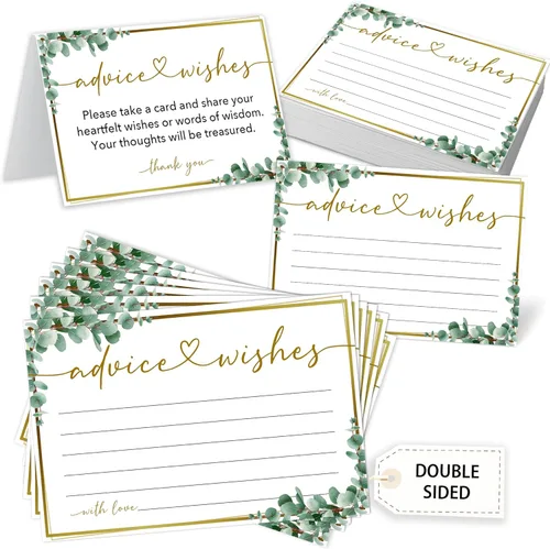Miniatura 12 de Caja de tarjetas de consejos y deseos, 50 tarjetas de consejos de cumpleaños, boda, baby shower, caja de buenos deseos para fiesta de cumpleaños