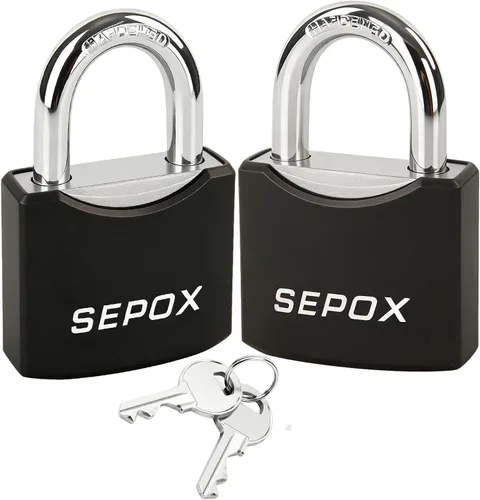 Miniatura 10 de SEPOX® Paquete de 10 candados para exteriores a prueba de clima de 1-9/16 pulgadas con llaves diferentes, cilindro de latón, cuerpo de acero sólido