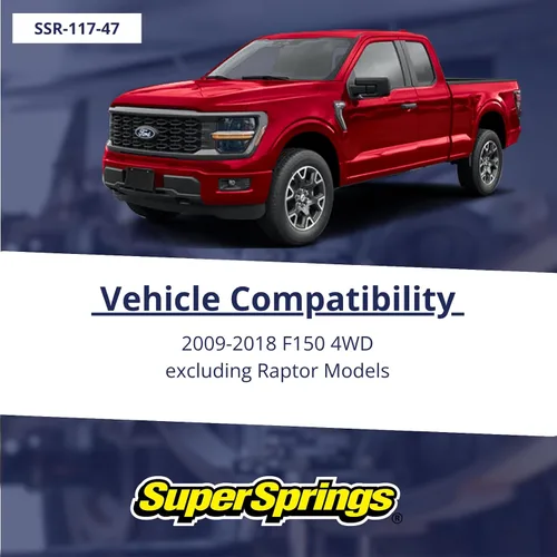 Miniatura 2 de SuperSprings SSR-117-47 SumoSprings negros traseros izquierdo y derecho se ajustan al F150 4x4 2009 2020 Reduce el hundimiento trasero, disminuye