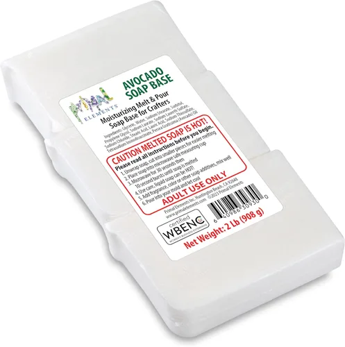 Primal Elements Base de jabón de aguacate – Base de jabón de glicerina hidratante para derretir y verter para manualidades y hacer jabón, fácil de