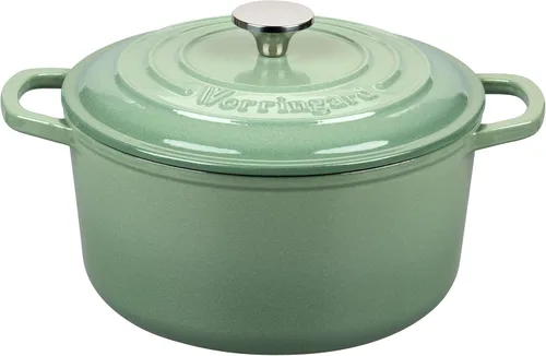 Miniatura 14 de VORRINGARD Olla de horno holandés de hierro fundido esmaltada con tapa, para hornear pan de masa madre, hornos holandeses redondos, 4.5 cuartos