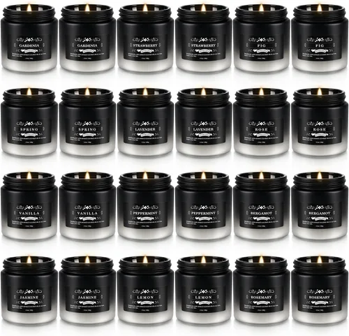 Miniatura 20 de YOROXRG Juego de 12 velas perfumadas de cera de soja, velas de lata de viaje para el hogar, 3.05 onzas para mamá para Navidad, cumpleaños, Acción