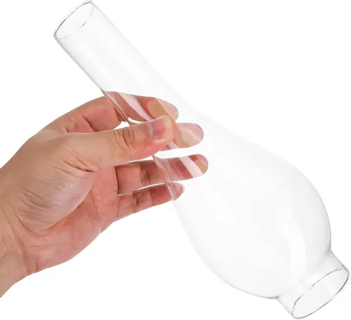 Miniatura 3 de Luxshiny Pantalla de lámpara de aceite de repuesto para chimenea de vidrio transparente, 9.64 x 1.96 x 1.96 pulgadas, resistente al viento, cubierta