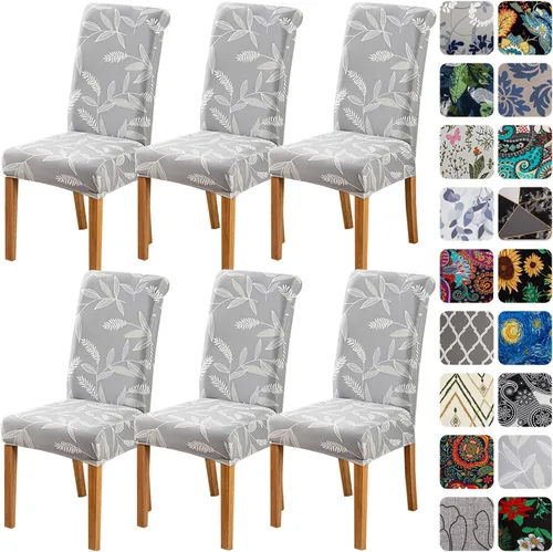 Miniatura 26 de HZDHCLH Juego de 6 fundas grises para sillas Parsons de elastano para comedor, fundas elásticas de elastano para sillas Parsons, fundas de asiento