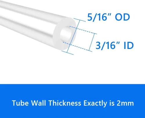 Miniatura 2 de Quickun Tubo de silicona pura, 3/16" ID x 5/16" OD Tubo de grado alimentario para alta temperatura Tubo de manguera de silicona pura para cerveza