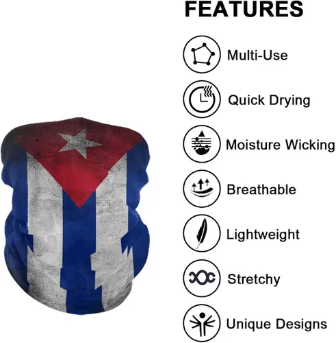 Miniatura 5 de Ningboo 2 bandanas mágicas con diseño de bandera de Grunge
