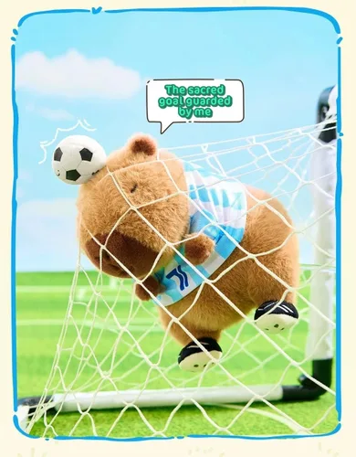 Miniatura 3 de RichRabbit Lindo juguete de peluche de Capybara de fútbol suave juguete lindo regalo de los niños marrón 9 pulgadas