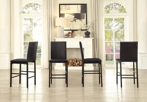 Miniatura 8 de Homelegance Tempe - Silla de comedor (4 unidades), piel sintética, color marrón oscuro