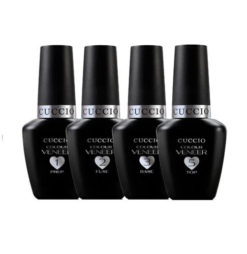 Miniatura 2 de Cuccio Paquete de tratamiento de chapa – Sistema completo de esmalte de gel LED/UV, incluye preparación, fusible, base y capa superior, 0.4 fl oz