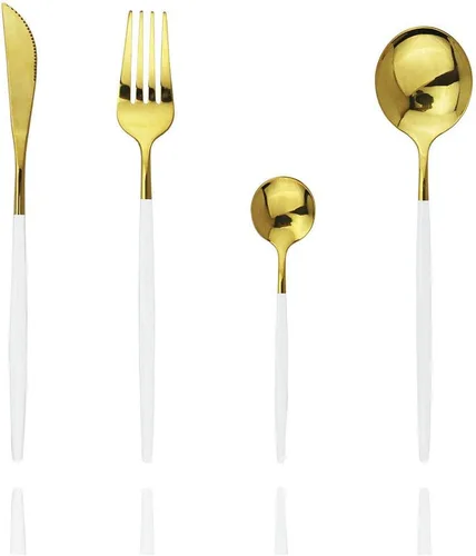 Miniatura 11 de JASHII Juego de cubiertos de 4 piezas de acero inoxidable 304 para el hogar, juego de cubiertos de cocina con espejo, cuchillo pulido, tenedor