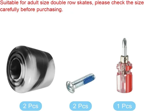 Miniatura 3 de PATIKIL Topes de punta para patines con destornillador, 1 par de tapones de freno de goma 82A para repuesto de accesorios de patinaje, mezcla