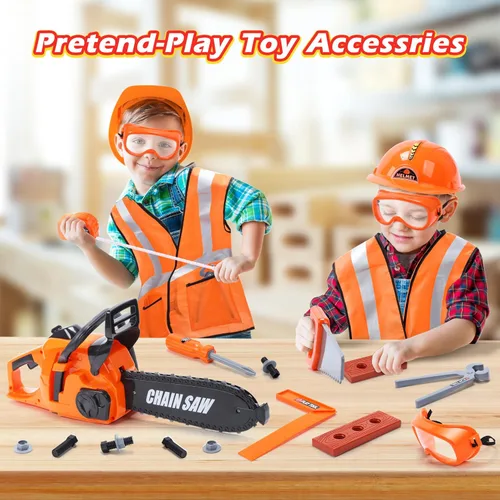 Miniatura 2 de Skirtoy Motosierra de juguete para niños, juegos de día familiar serie de simulación juego de herramientas para niños, juego de herramientas