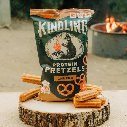 Miniatura 6 de Kindling Galletas de Pretzel con Proteína - Churro Bolsas de tamaño para bocadillos llenas de proteínas Kosher 8-9g de proteína por porción