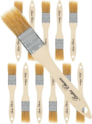 Miniatura 28 de Bates - Pinceles de pintura de cerdas naturales de 1 pulgada, juego de 16 unidades para pintura de astillas, tinte de madera y uso general