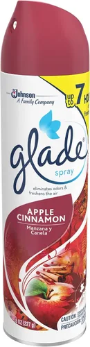 Glade Ambientador y eliminador de olores y ambientador en espray para ambientes de 8 oz (227 g) de manzana y canela