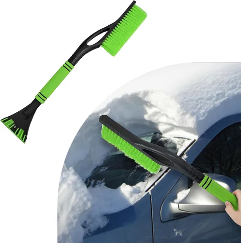 Miniatura 10 de Dickno Rascador de nieve y cepillo para coche de 24 pulgadas, rascador de hielo sin rayones desmontable con agarre de espuma ergonómico, herramienta