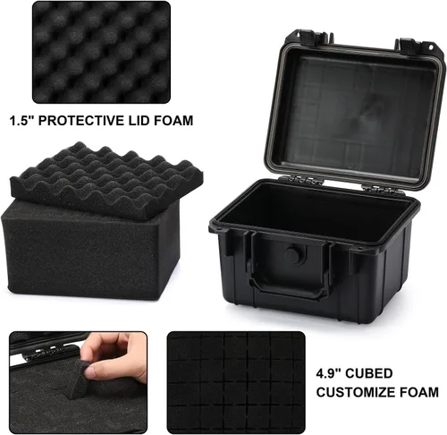 Miniatura 6 de Mayouko Caja de herramientas portátil con esponja a prueba de golpes, grado impermeable IP67, funda rígida impermeable con inserto de espuma, cardán