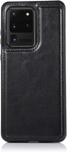 Miniatura 6 de ZYZX Funda tipo cartera para Samsung Galaxy S20 Ultra (no S20), funda con tapa de piel sintética con tarjetero a prueba de golpes funda protectora