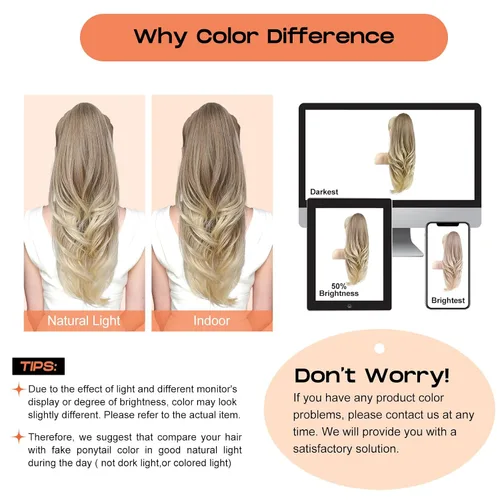 Miniatura 9 de SEIKEA Extensión de cola de caballo versátil con cordón, 26" de largo, cabello ondulado multicapa, clip para cola de caballo, extensiones de pelo