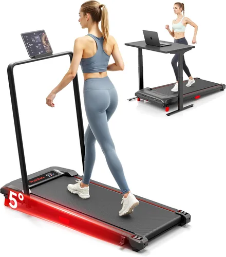 Miniatura 9 de Almohadilla para caminar, caminadora inclinada, para debajo del escritorio, capacidad de 265 libras, máquina de correr portátil de bajo ruido de 2.5