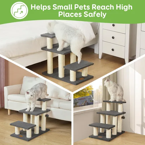 Miniatura 3 de Pawque Escaleras para Perros y Poste Rascador para Gatos, Escalones para Mascotas para Camas Altas y Sofá, Tableros de Alta Resistencia Soportan