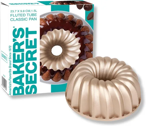 Miniatura 4 de Baker's Secret Molde para pastel acanalado, Moldes para pasteles acanalados, Perfectos para pasteles acanalados, Moldes para pasteles de aluminio