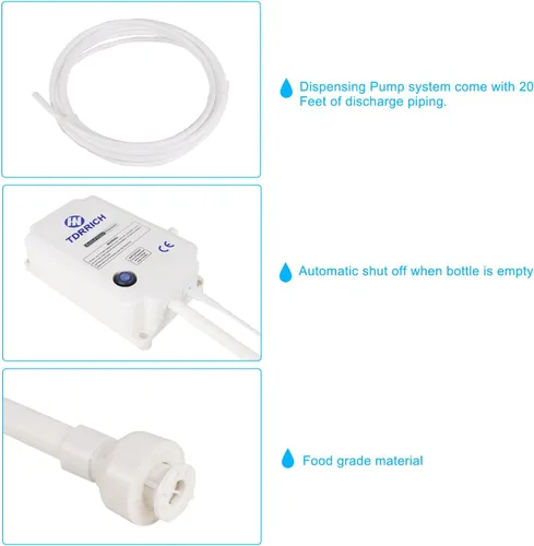 Miniatura 3 de TDRRICH Sistema de bomba dispensadora de agua embotellada de un solo tubo para refrigerador, bomba eléctrica dispensadora de agua potable para 5