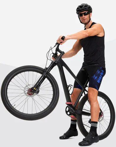 Miniatura 42 de Bikewa Pantalones cortos de ciclismo para hombre, con acolchado 4D, para ciclismo de carretera, con bolsillos con cremallera