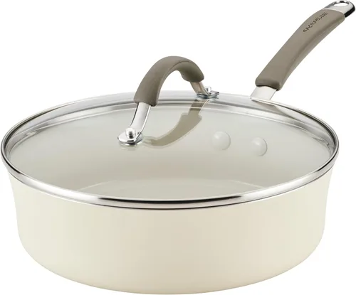 Miniatura 17 de Rachael Ray Cucina Sartén antiadherente de cerámica/Sartén, 12.5 pulgadas antiadherentes Sartén abierta, apta para lavavajillas - Azul marino