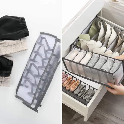Miniatura 3 de Cosmos 2 organizadores de ropa plegables para armario, cajones de ropa de malla transpirable, caja organizadora de ropa para calcetines, ropa