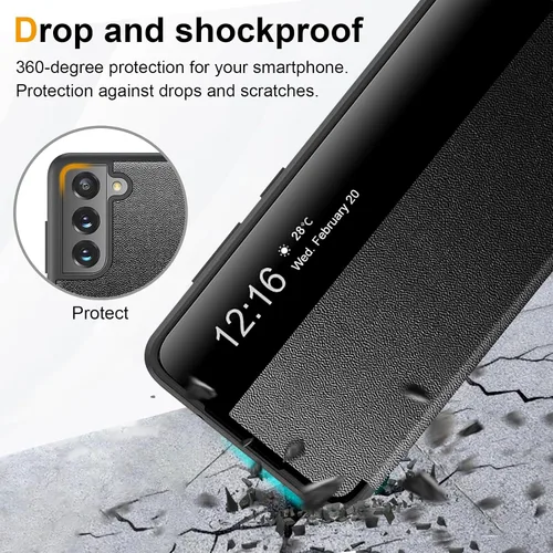 Miniatura 2 de Funda Flip para Samsung Galaxy S21 FE, Vista S, Folio Transparente Translúcido con Vista Clara 360 Grados, Funda Protectora de Cuerpo Completo