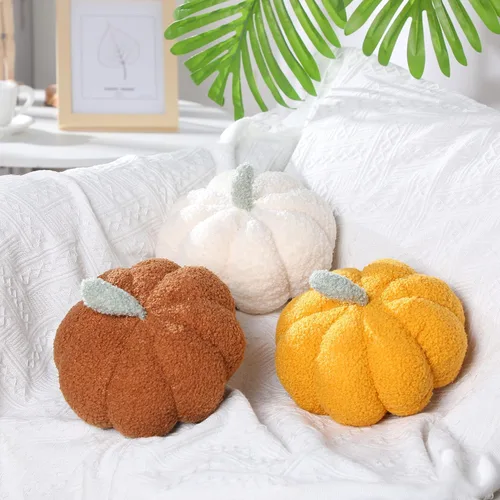 Miniatura 3 de 3 piezas de almohada de calabaza de Acción de Gracias, 7.87 pulgadas, 3D, calabaza, sofá, decoración del hogar para automóvil, dormitorio, sofá