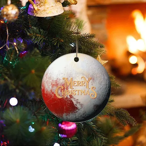 Miniatura 3 de Adorno de Navidad de cerámica con diseño de planeta galáctico cósmico impreso de dos caras, novedad para familiares, amigos, niños, colgantes