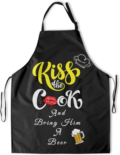 Miniatura 21 de Giwawa Delantal unisex para adultos, impermeable, resistente a las manchas, delantal de cocina con 2 bolsillos para BBQ, parrilla y pintura