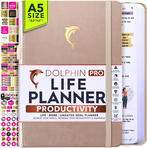 Miniatura 7 de Life Planner - Agenda diaria, semanal y mensual sin fecha con sección de presupuesto, un viaje de 12 meses para aumentar la productividad