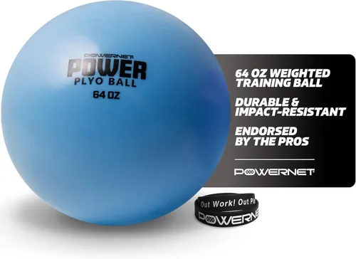 Miniatura 9 de PowerNet Power Plyometrics - Balón de entrenamiento de 16, 32 y 64 pesos, relleno de arena, aumenta la velocidad, codificado por colores, ideal