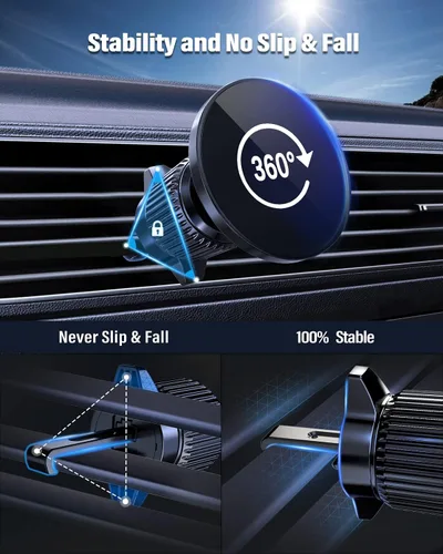 Miniatura 2 de Cargador magnético de montaje para automóvil de 15 W, cargador de coche inalámbrico magnético para iPhone 17, accesorios soporte magnético