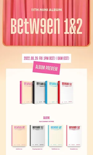 Miniatura 4 de TWICE - ENTRE 1 y 2 11º mini álbum (versión de archivo). )+1 póster plegado (solo primera prensa)+1ea tarjeta de regalo de tienda TWICE K-POP