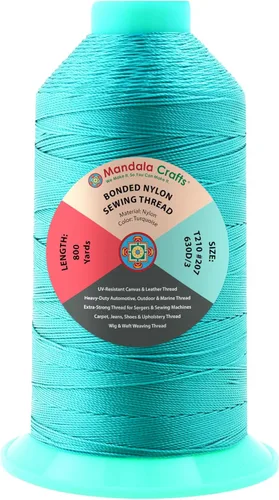 Miniatura 10 de Mandala Crafts - Hilo de nailon para coser cuero, tapicería, mezclilla y para trenzar el pelo; resistente, 1500 yardas, tamaño 69 T70 Marrón