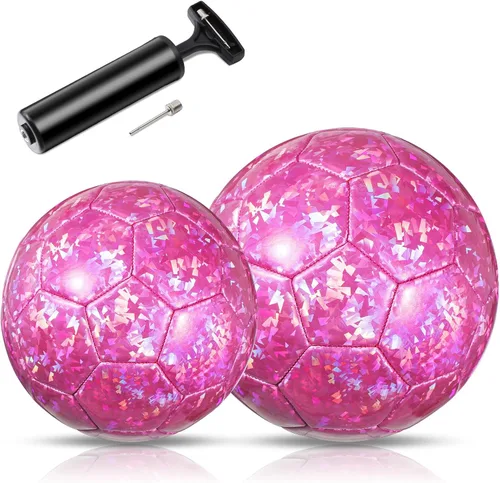 Miniatura 8 de Deekin 2 pelotas de fútbol de interior para niños, tamaño 2, tamaño 3, con bomba de inflador, regalo deportivo para entrenamiento y práctica