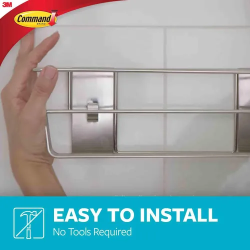 Miniatura 4 de Command Organizador de ducha negro mate con tiras resistentes al agua, organizador de baño, soporta hasta 6.5 libras