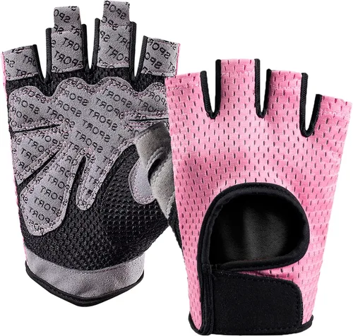 Guantes de entrenamiento para hombres y mujeres, sin dedos, transpirables y protección completa de la palma de la mano, guantes de ejercicio para