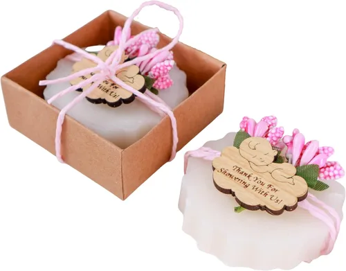 Miniatura 12 de HTF - Paquete de 10 decoraciones de baby shower, regalos de baby shower, mini jabón vegano perfumado hecho a mano, baby shower para niños